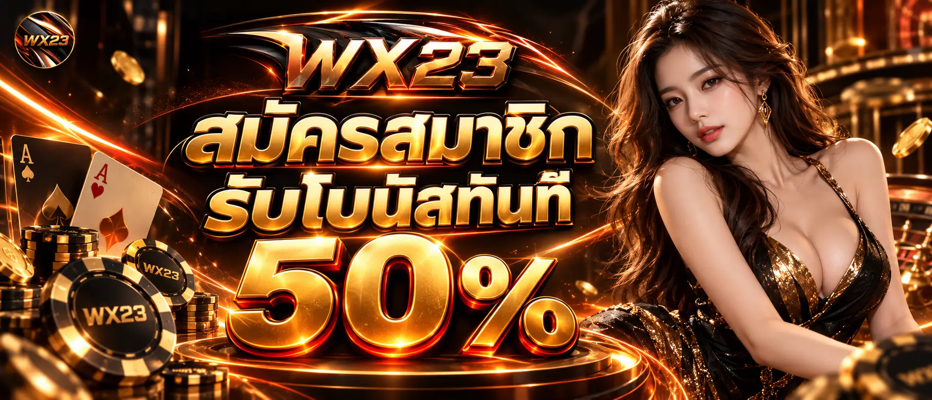 สมัครสมาชิกรับโปบนัสทันที 50 %